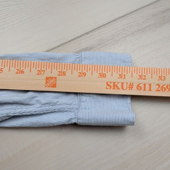 Faherty Stretch Oxford Shirt Mens M Blue White Striped Long Sleeve MWC0070 - Picture 10 of 11